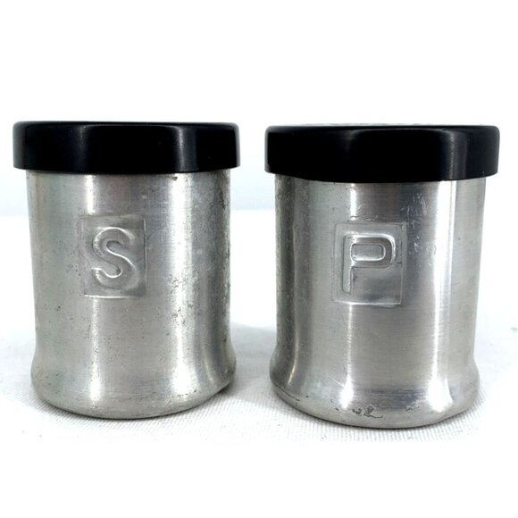 Turner Specialty Other - Turner Specialty Aluminum Salt & Pepper Shaker Black Lids 2.25" MCM